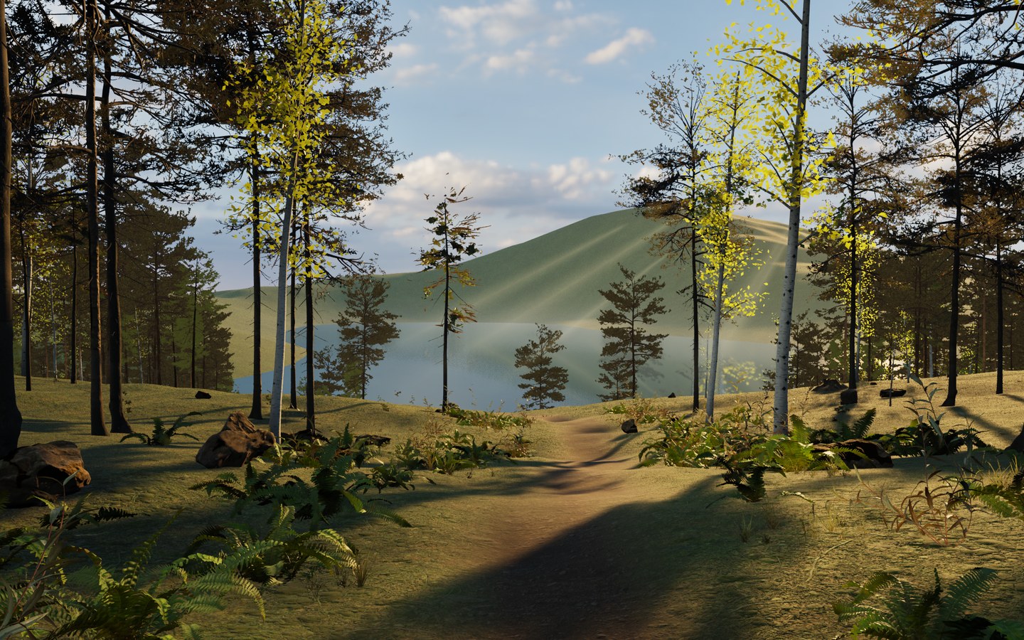 AmidNature forest trail — actual game screenshot